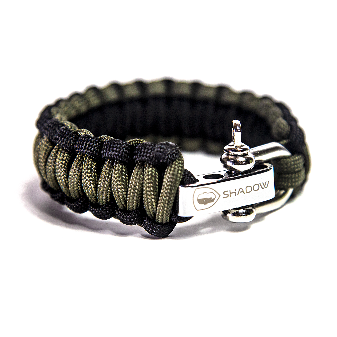 Shadow Strategic offers a high quality Paracord Survival Bracelet with laser engraved Shadow branding.