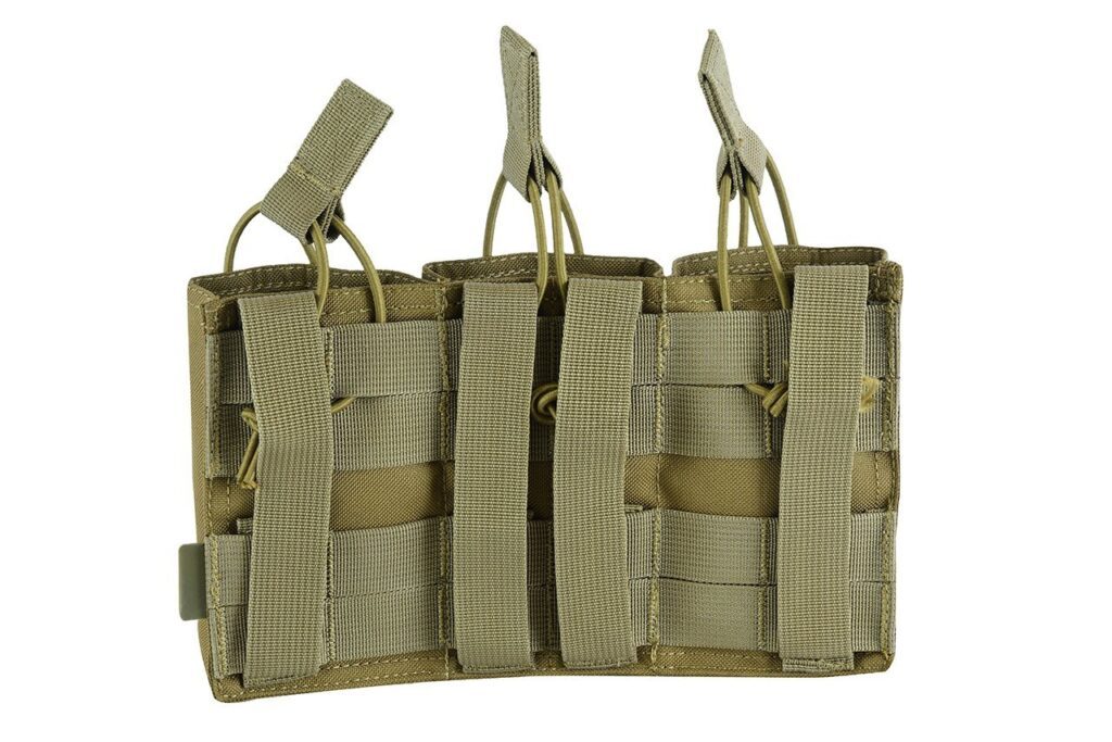 SHS - 23015 TRIPLE 5.56/M4 SPEED DRAW MAG POUCH TAN