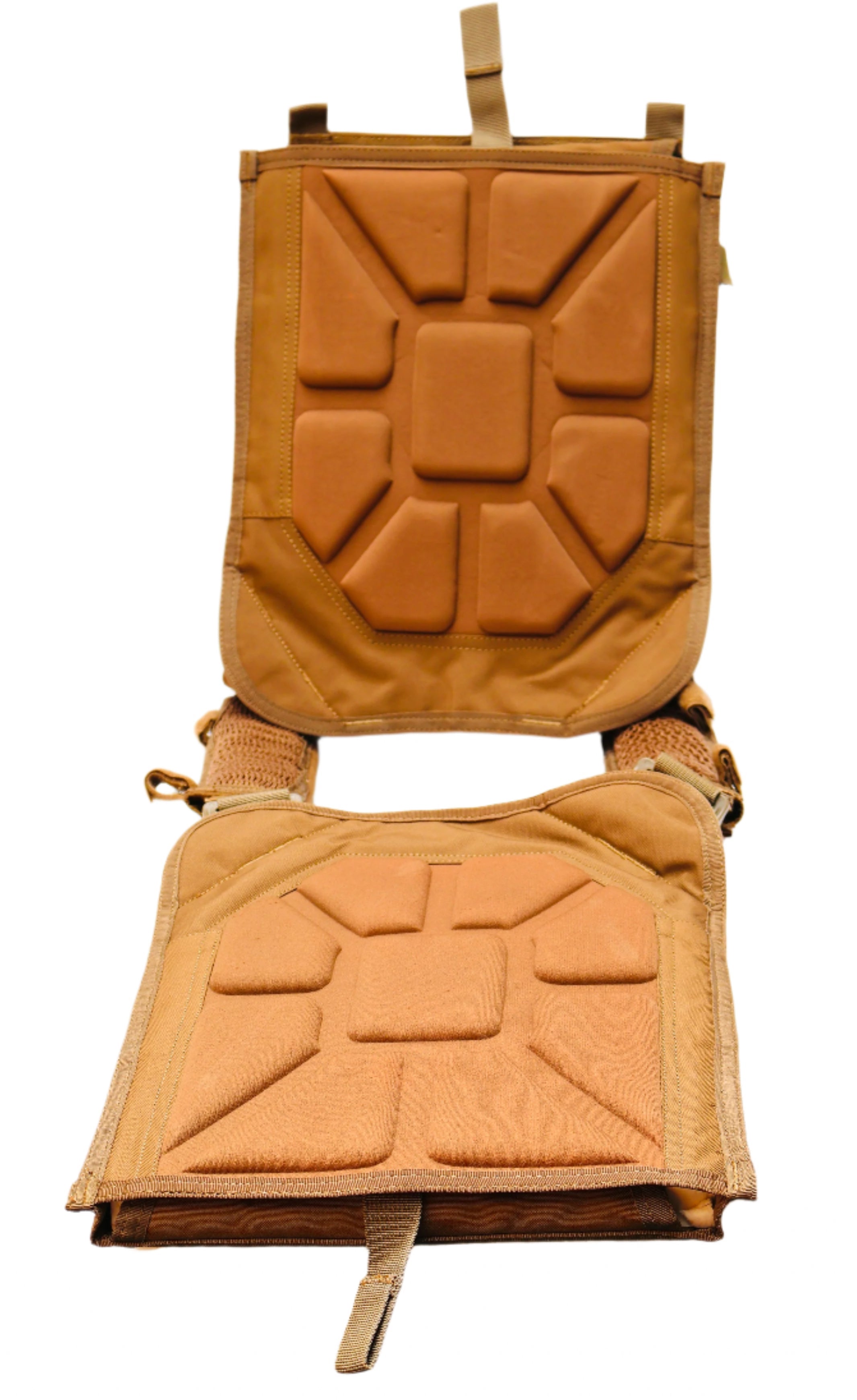 Tan tactical vest on a white background