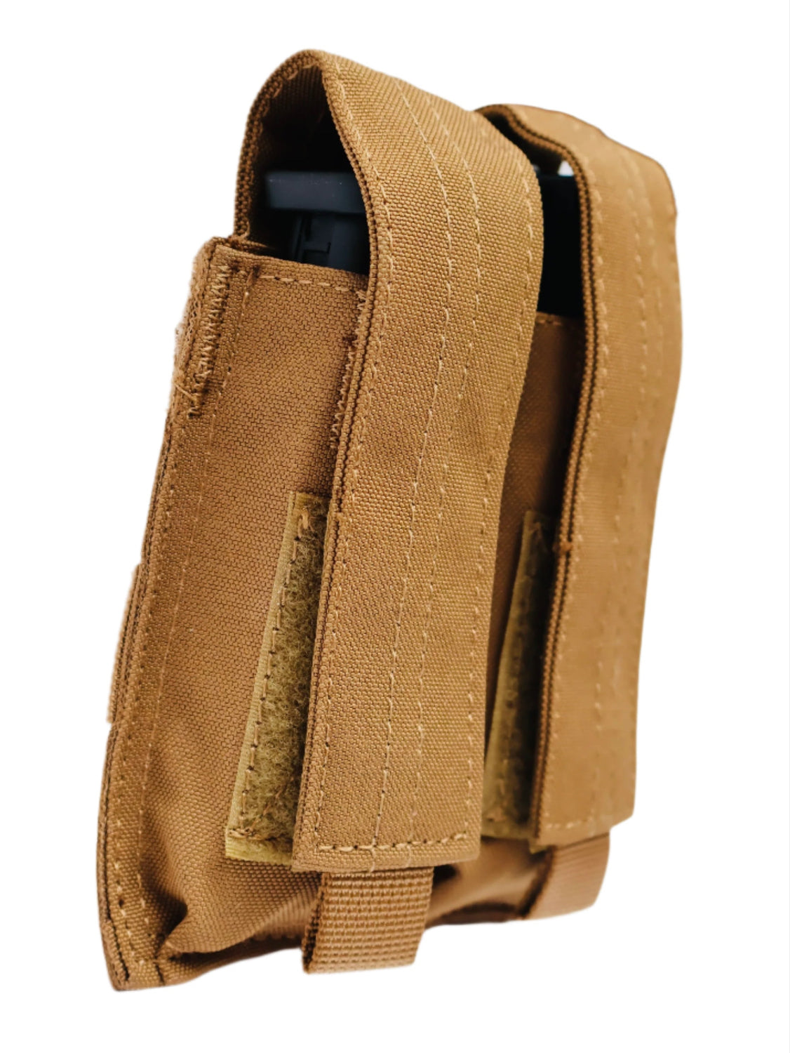 SHE-23030  Double Pistol GRIPTAC Brown tactical pouch on a white background
