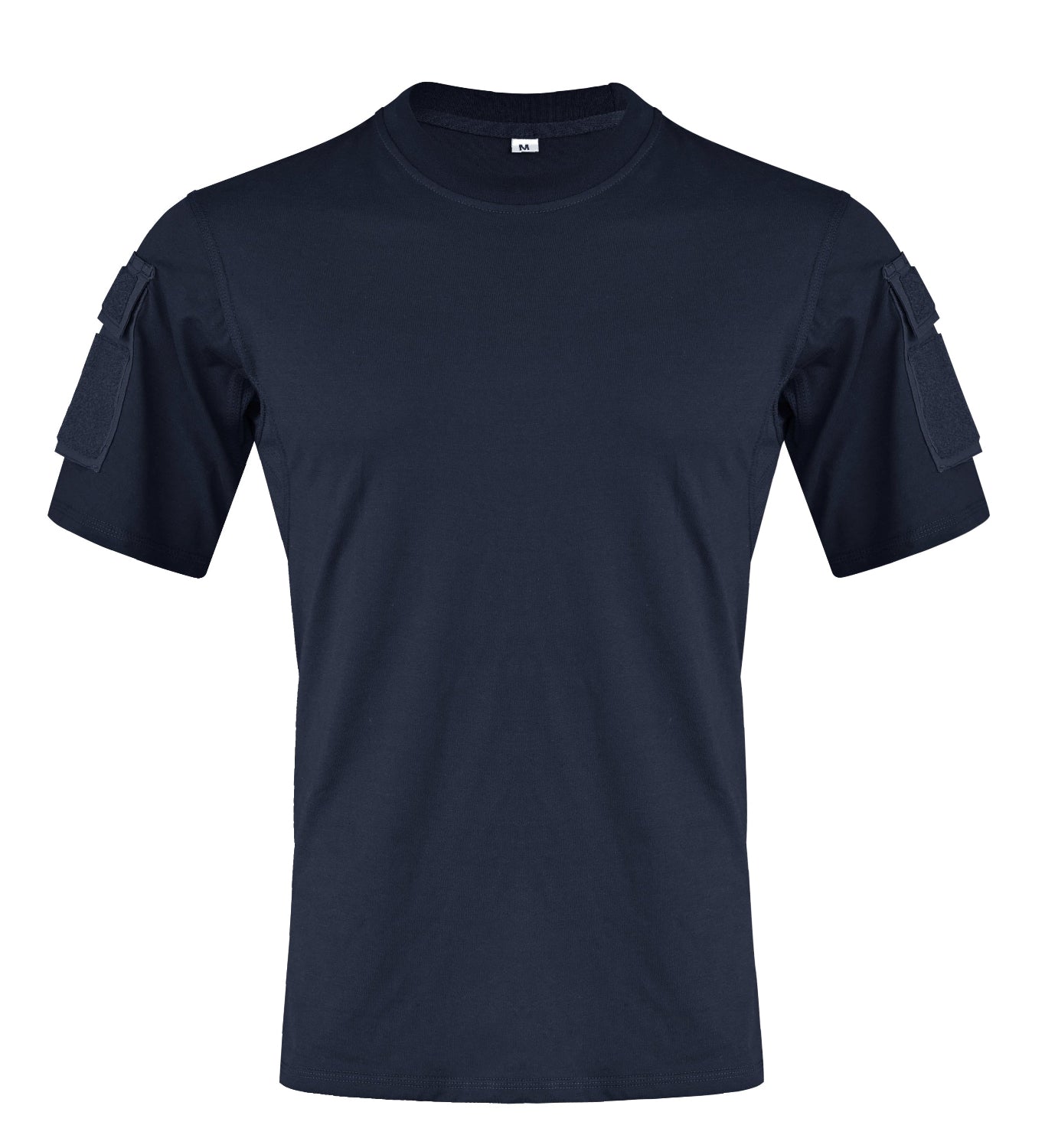 A gray combat t-shirt with short sleeves, featuring reinforced shoulder patches and pockets on the sleeves.