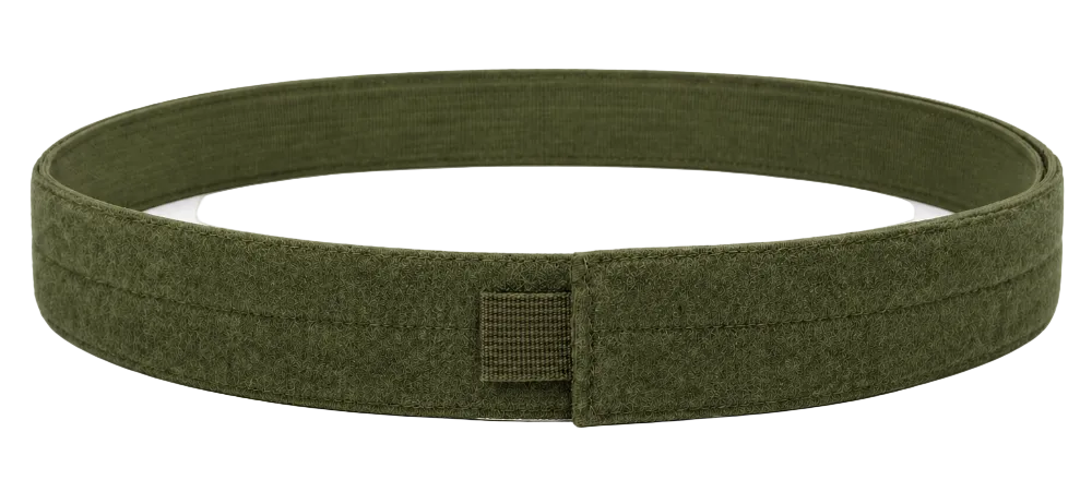 Inner Belt
Lined with full-length loop Velcro, worn through the trousers to create a consistent and comfortable base layer OD Green.
