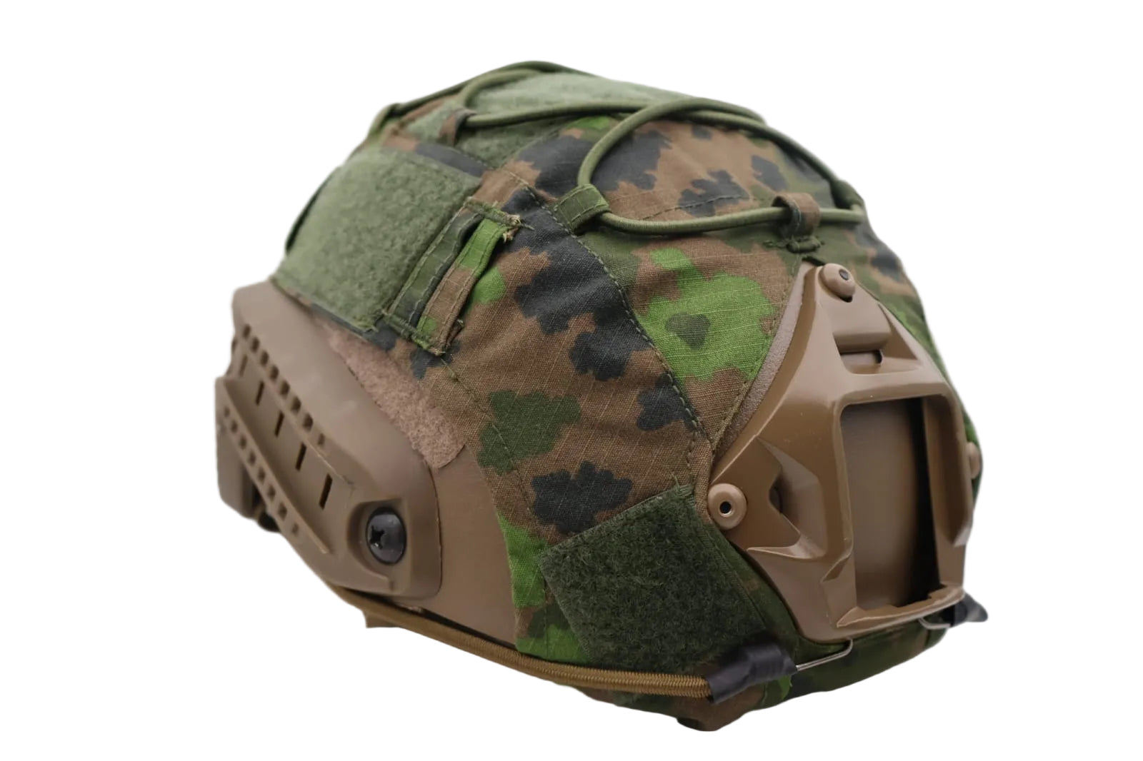 Finish Camouflage tactical helmet on a white background.