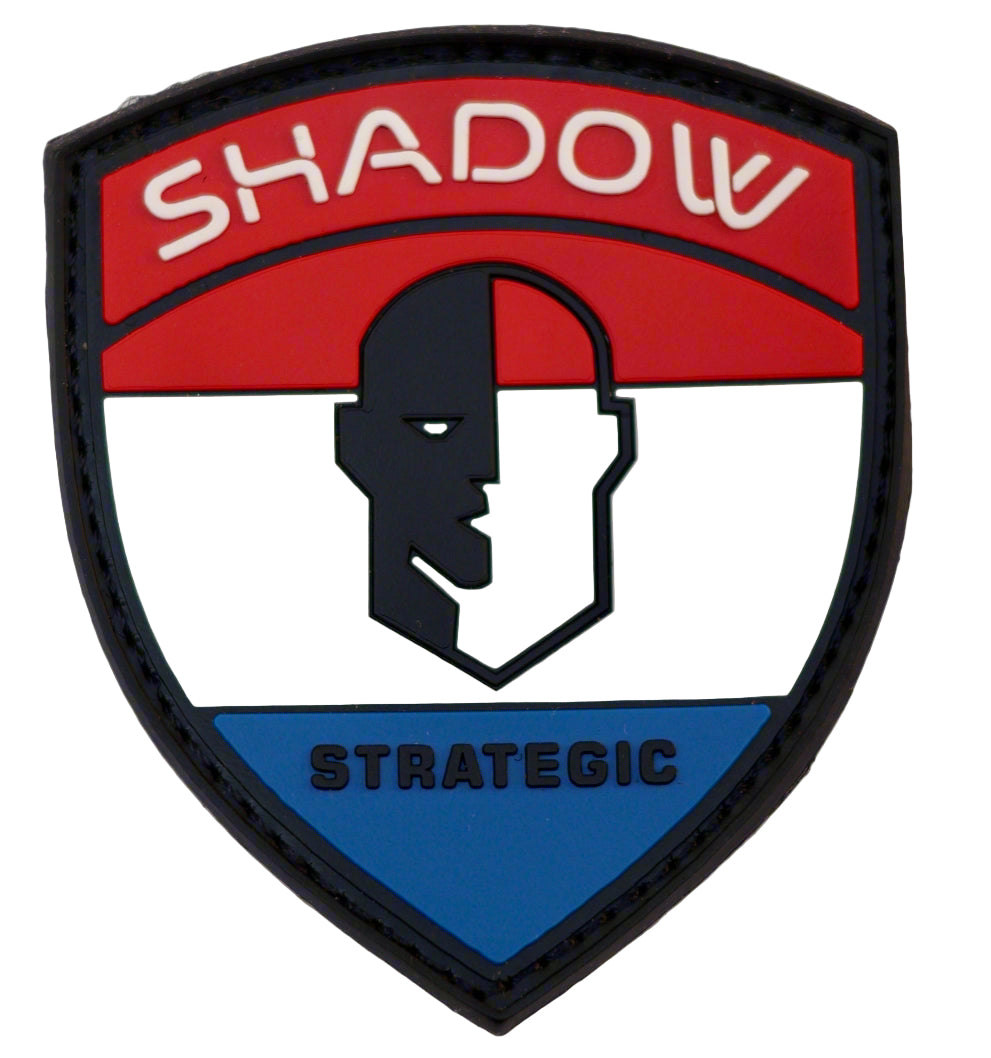 Shadow Strategic PVC Patch on white back Ground in The Netherlands Flag. Luxembourg Flag Patch.