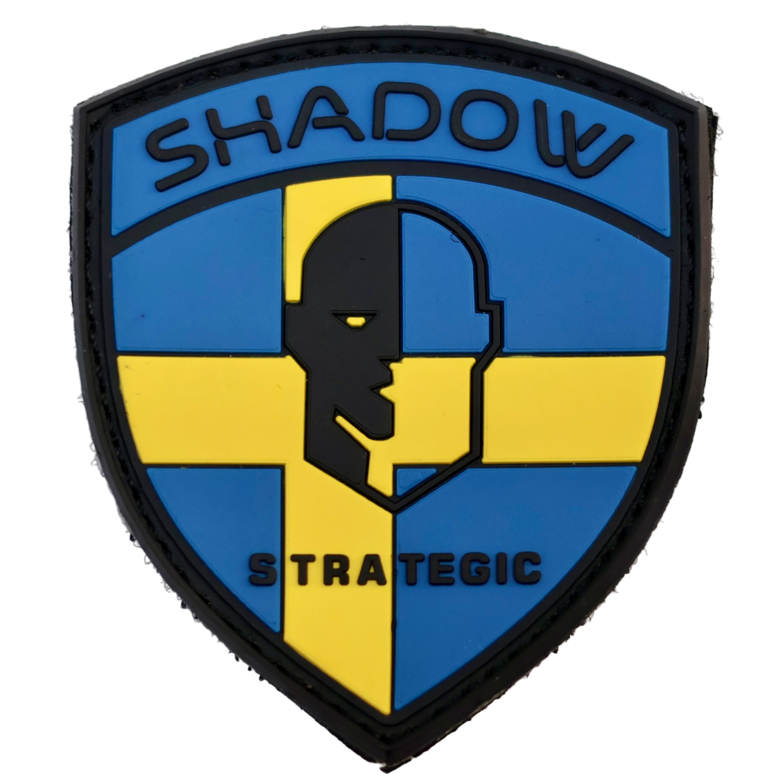 Shadow Strategic Sweden PVC Flag Patch – Blue and Yellow Nordic Cross Patch