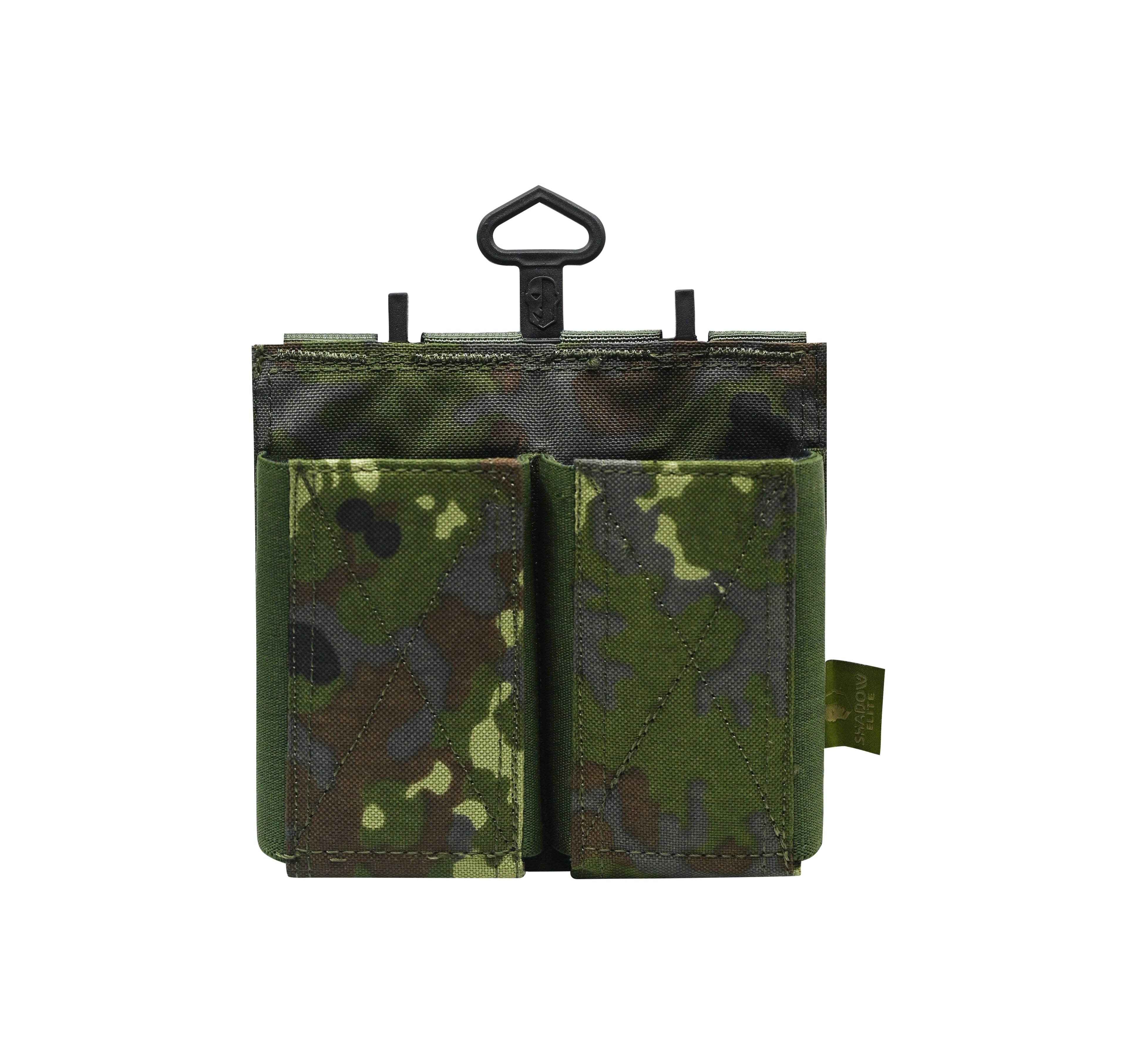Tactical Zone SHE-21088 M4 and AK style Double Mag Pouch Open top Flectarn Camo front