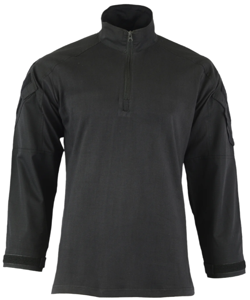 Tactical Zone  HYBRID TACTICAL  COMBAT SHIRT SIZE 3XL+ BLACK FRONT